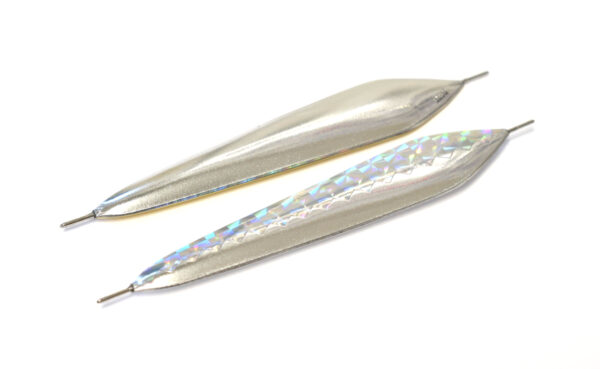 SM-ELLU 90 - Handgjord pirk - silver hologram, silver / silver