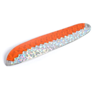 Lätkä orange hologram, silver glitter - silver bakgrund